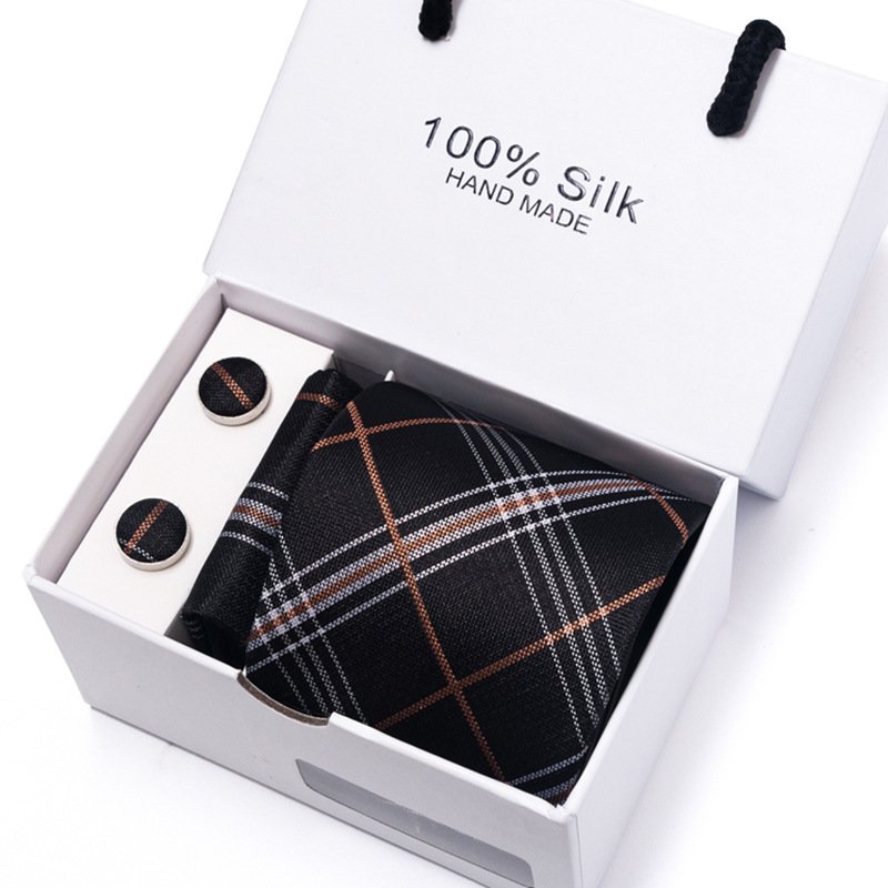 New Trend Professional Manufacturer 100% Pure Silk Mens Tie and Pocket Square and Necktie Tie Cufflinks Gift Set