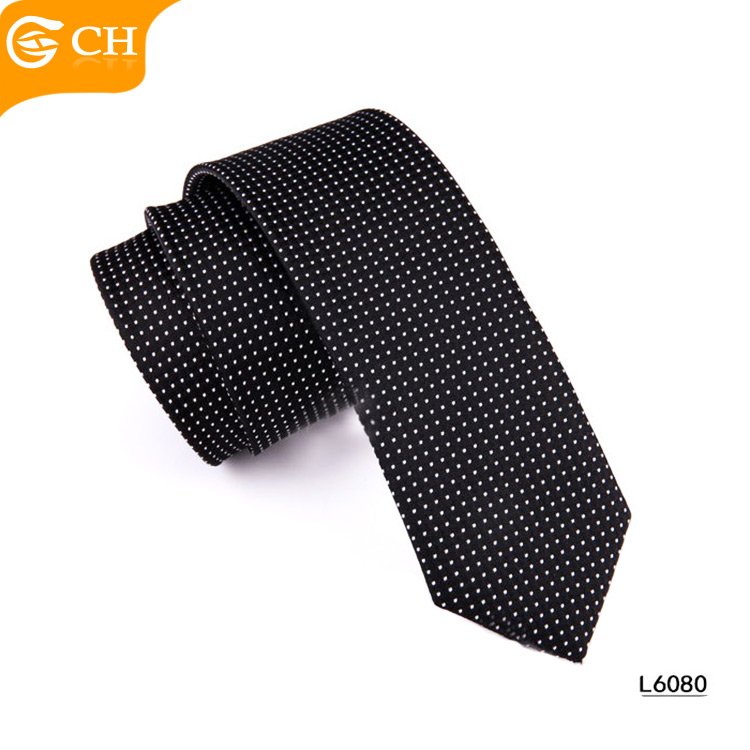 Ready To Ship Cheap Polyester Ties Wholesale Dots Plaid Men Ties Formal Business Black Silk Polyester Neckties