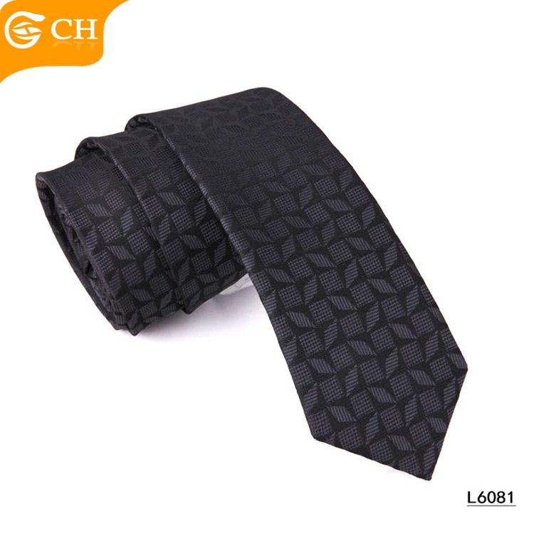 Ready To Ship Cheap Polyester Ties Wholesale Dots Plaid Men Ties Formal Business Black Silk Polyester Neckties