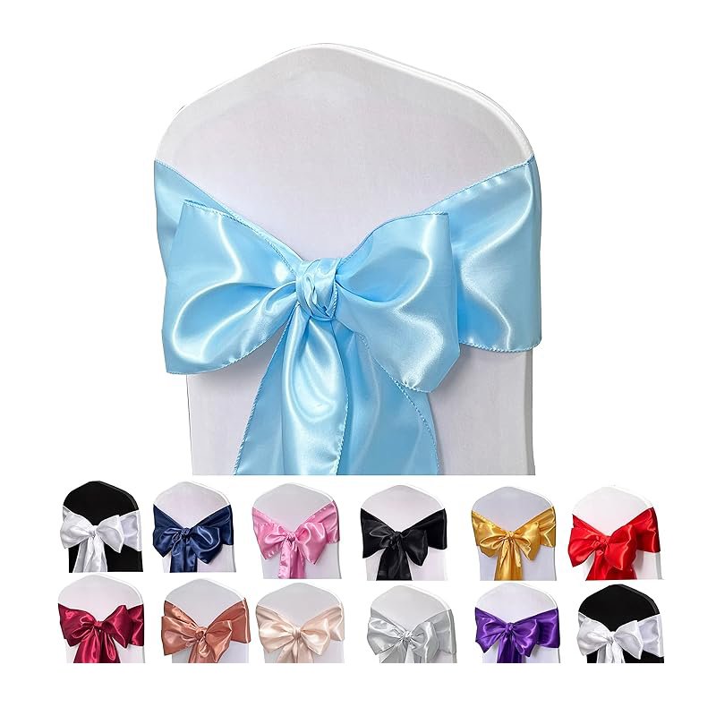Wholesale Satin Chair Sashes Bows for Wedding Reception, Wedding Ties Chair Cover Sashes for Folding Chairs