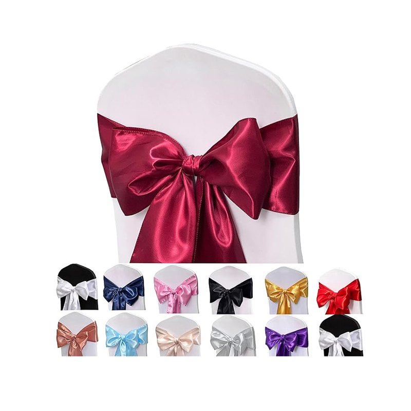 Wholesale Satin Chair Sashes Bows for Wedding Reception, Wedding Ties Chair Cover Sashes for Folding Chairs