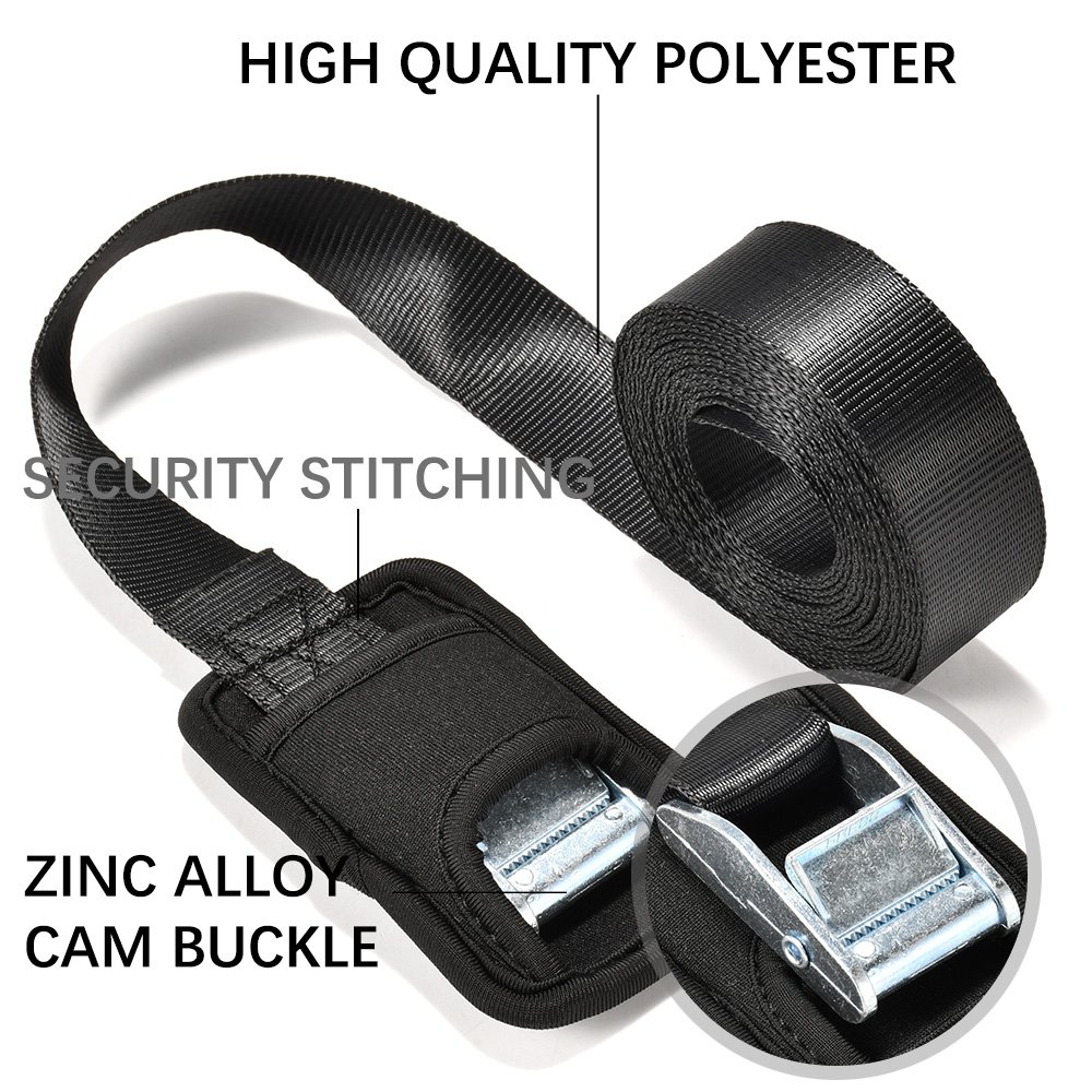 1 Inch 25mm 350kg Zinc Cam Buckle argo Lashing Strap Webbing Endless Tie Down Strap with Neoprene Pad for Kayak