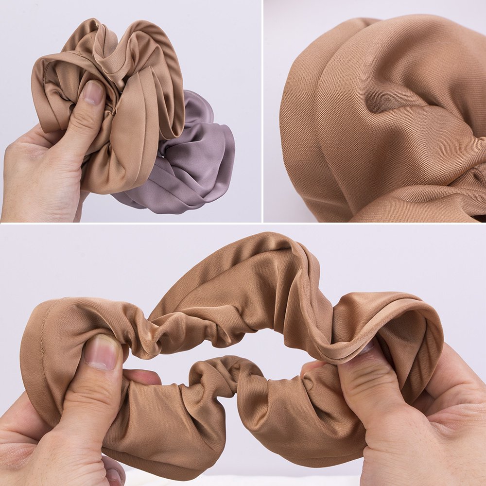 Oversized Large Satin Silk Scrunchies Thick Elastic Hair Ties Big Ponytail Holders Elegant Jumbo Hair Scrunchies