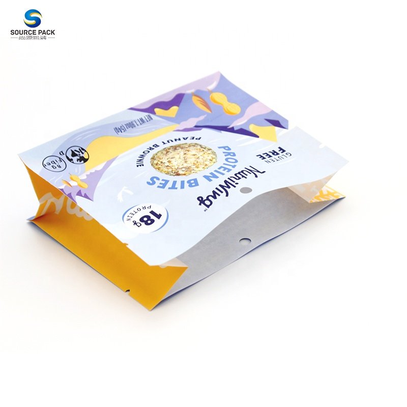 Compostable custom printing standing package flat bottom pouch smell proof packaging smell pro pouches bags for food