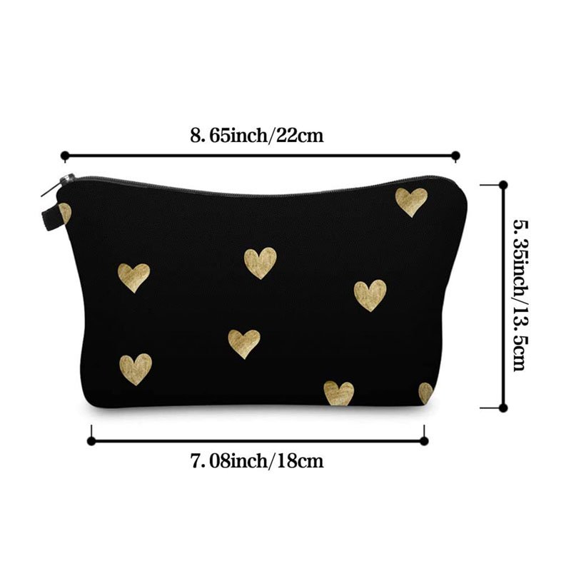 Popular Heart Animals Sunflower Cosmetic Bag Portable Makeup Bag Large Capacity Make Up Bags