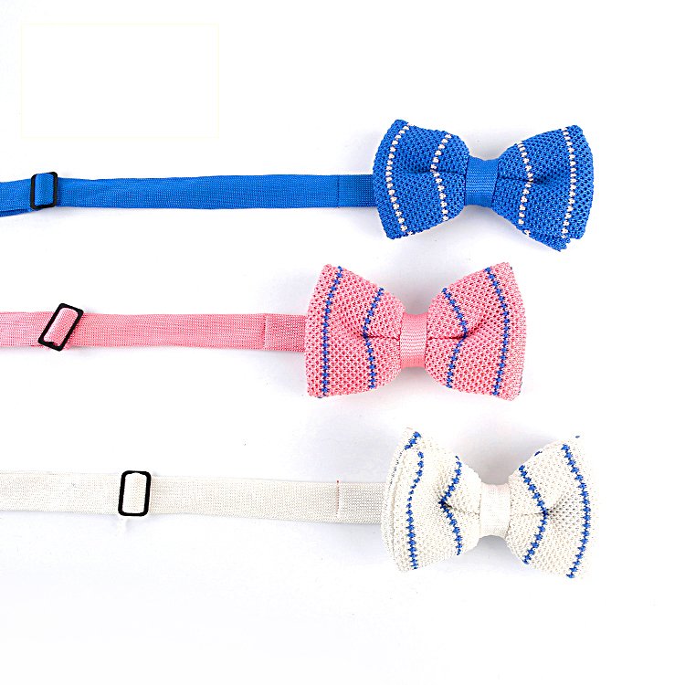 Factory Direct Hot Selling Men's Knit Pre-tied Bow Tie Low MOQ Adjustable Knitted Bowtie
