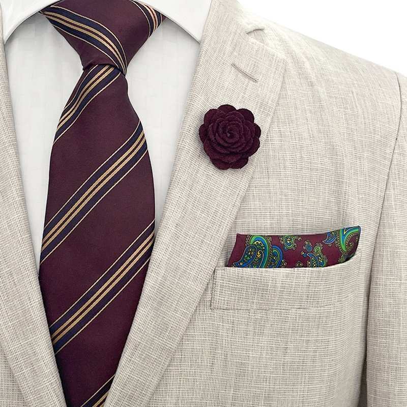 Hot selling pocket square gravata luxo masculina necktie silk 8.5 cm cravatte seta 100 set hanky lapel pins red ties for men
