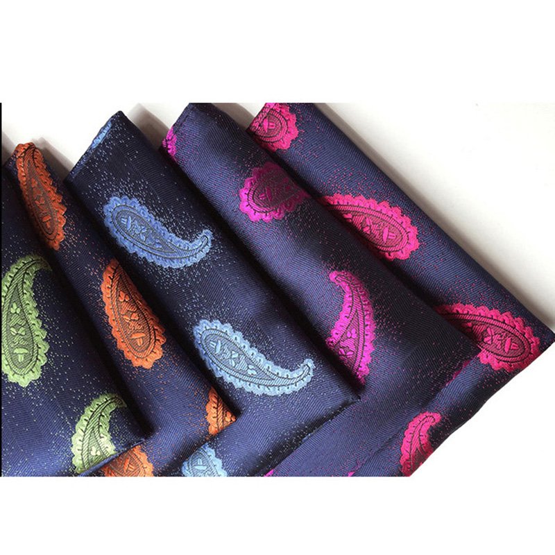 Men Silk Pocket Square Vintage Men British Design Floral Jacquard Pocket Square Handkerchief Necktie Suit Accessories Hanky