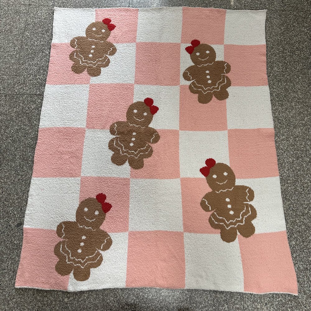 Reversible Sherpa Christmas Blanket Soft and Cozy Holiday Yarn Fleece Throw Blanket Bow Tie Christmas Tree Blanket