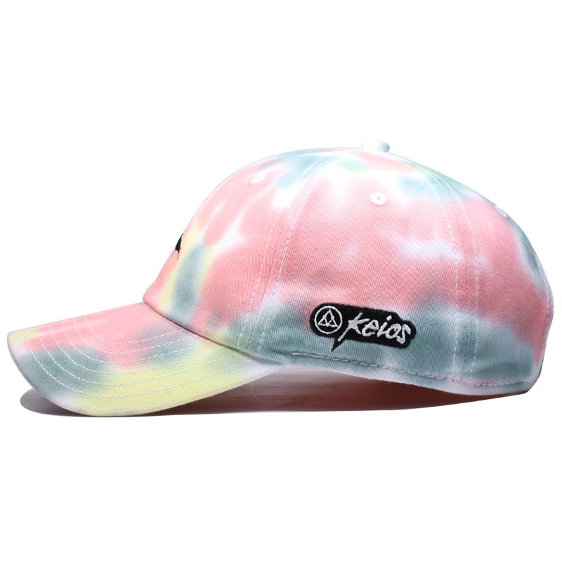 Custom High Quality baseball Peaked Tie Dye Washed Hat And Cap