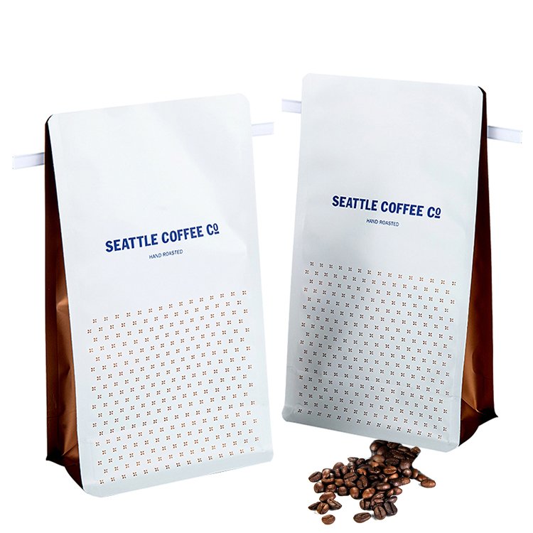 Premium personalized recyclable sealed side gusset Tin tie coffee bean bags