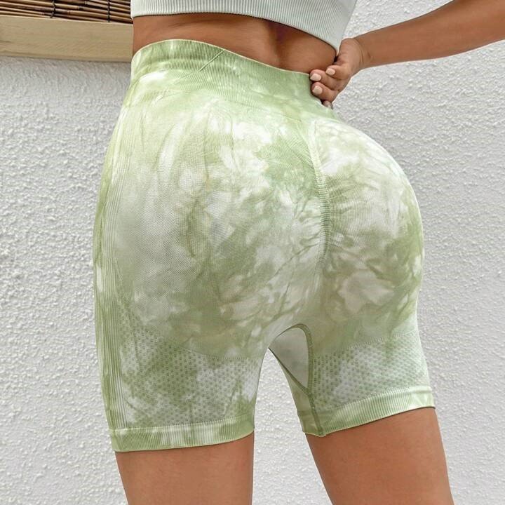 New Arrival nylon Tie Dyed Women's Slim Hip Lifting cycling Sports Fitness Yoga Leggings shorts Gym Wear Tights