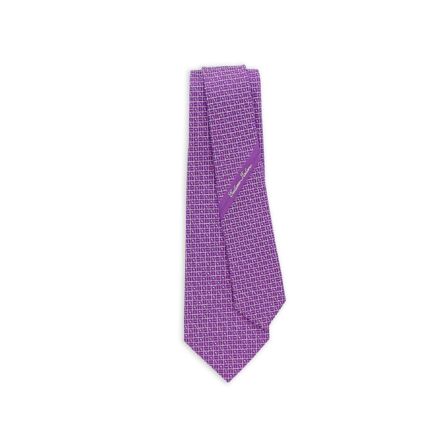 Italian Collection Jacquard Firenze Purple Tie 148 cm Seven Fold Silk Necktie Best Accessories for Every Gentleman