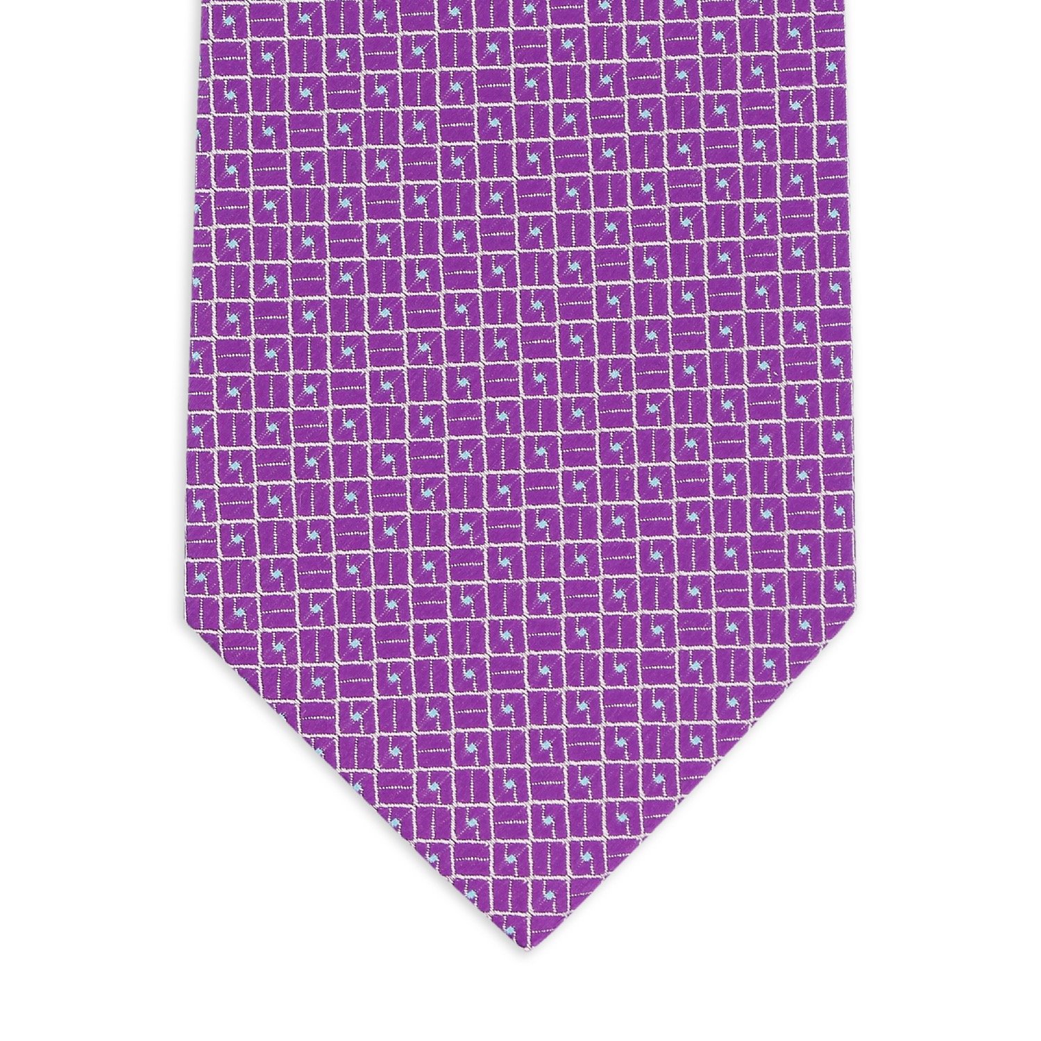 Italian Collection Jacquard Firenze Purple Tie 148 cm Seven Fold Silk Necktie Best Accessories for Every Gentleman