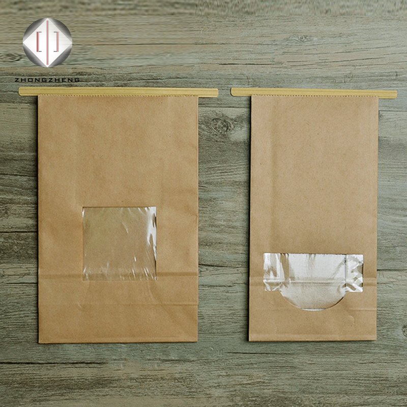 Multifunctional open window food bag/deli environmental paper bag can be recycled