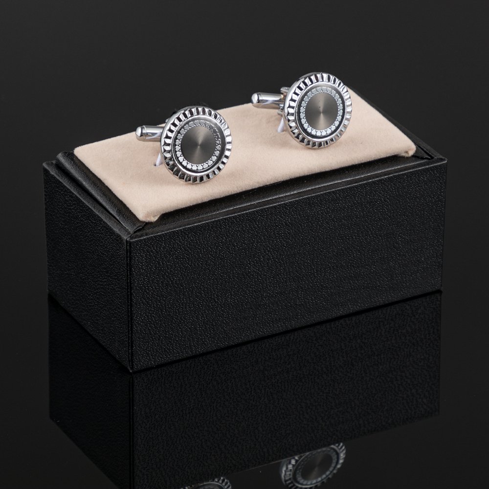 Europe and America fashion low price French men round iron cufflinks factory wholesale