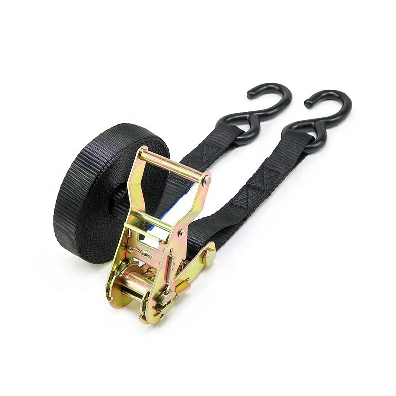 2pk OEM 2" Wide Heavy Duty Motorcycle Fat Strap Trailer Kit Ratchet Tie Down Strap with Rubber-coated latch hooks