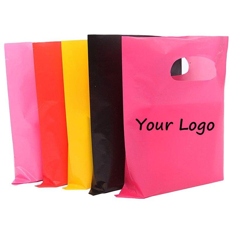 Custom Wholesale Design Plastic T-Shirt Retail Shopping Supermarket Bags Handles Packaging