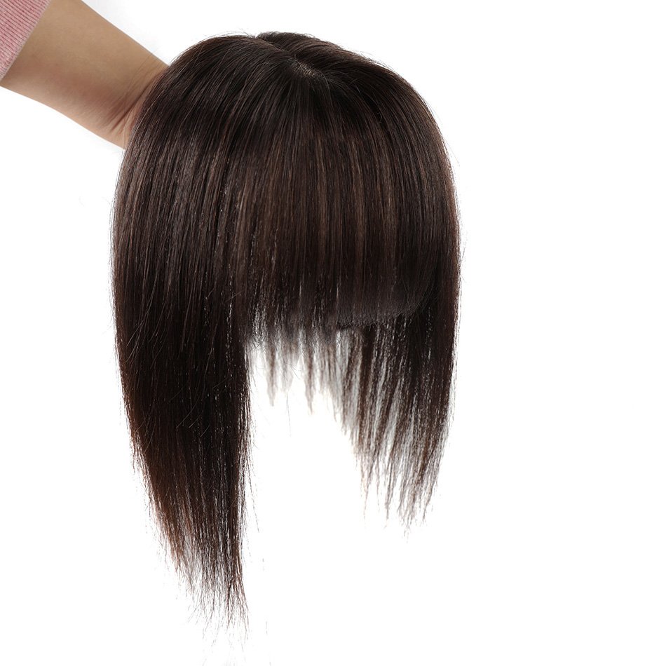 100% Full Mono Reny Silk Base 5 x 5 Inch Machine Made Human Hair Topper Lightweight Women's Toupee with Natural Scalp Look