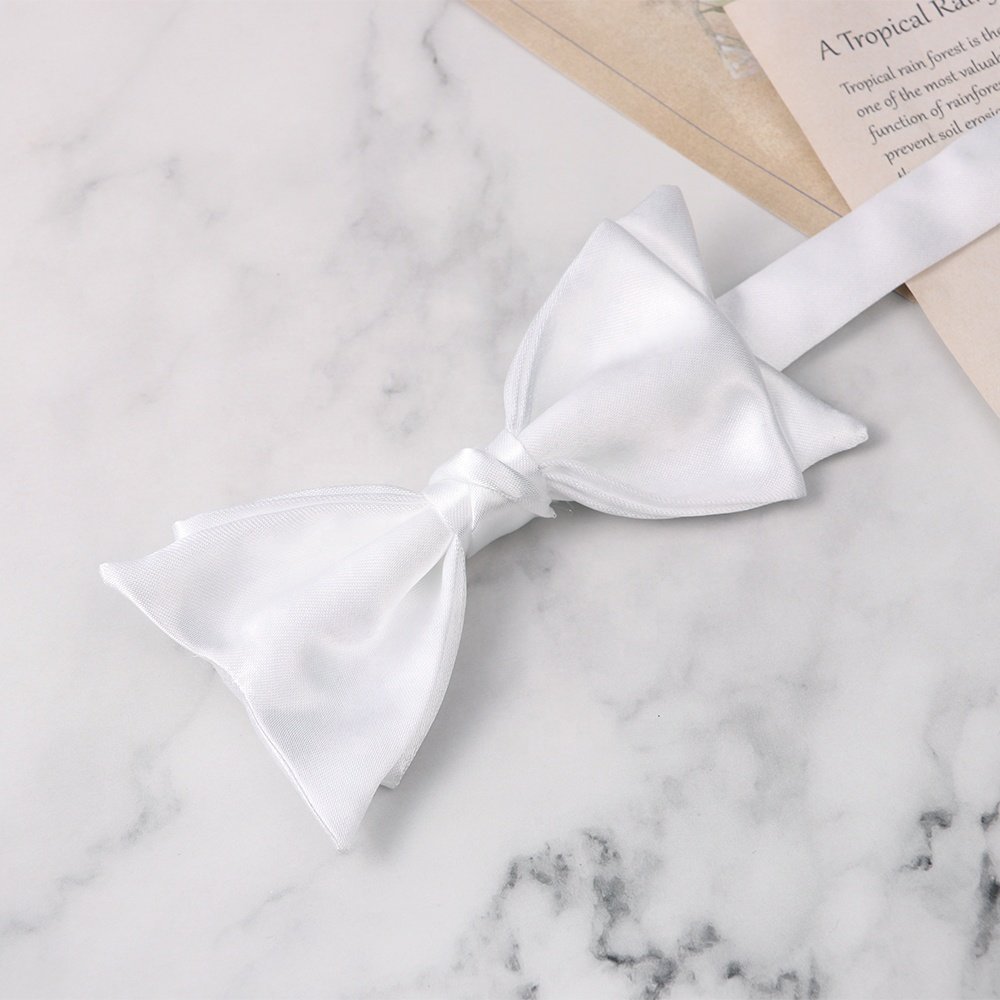 Low price polyester wedding bowties fashion luxury adjustable bow tie straps man's plain black white