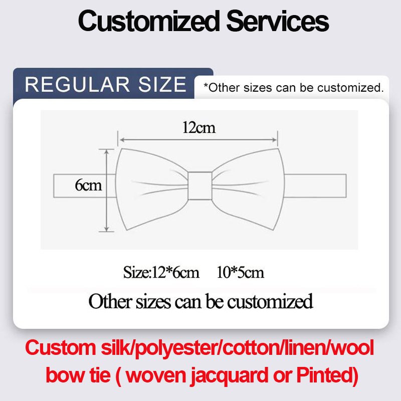 Custom jacquard woven 100% silk men luxury bow tie for wedding