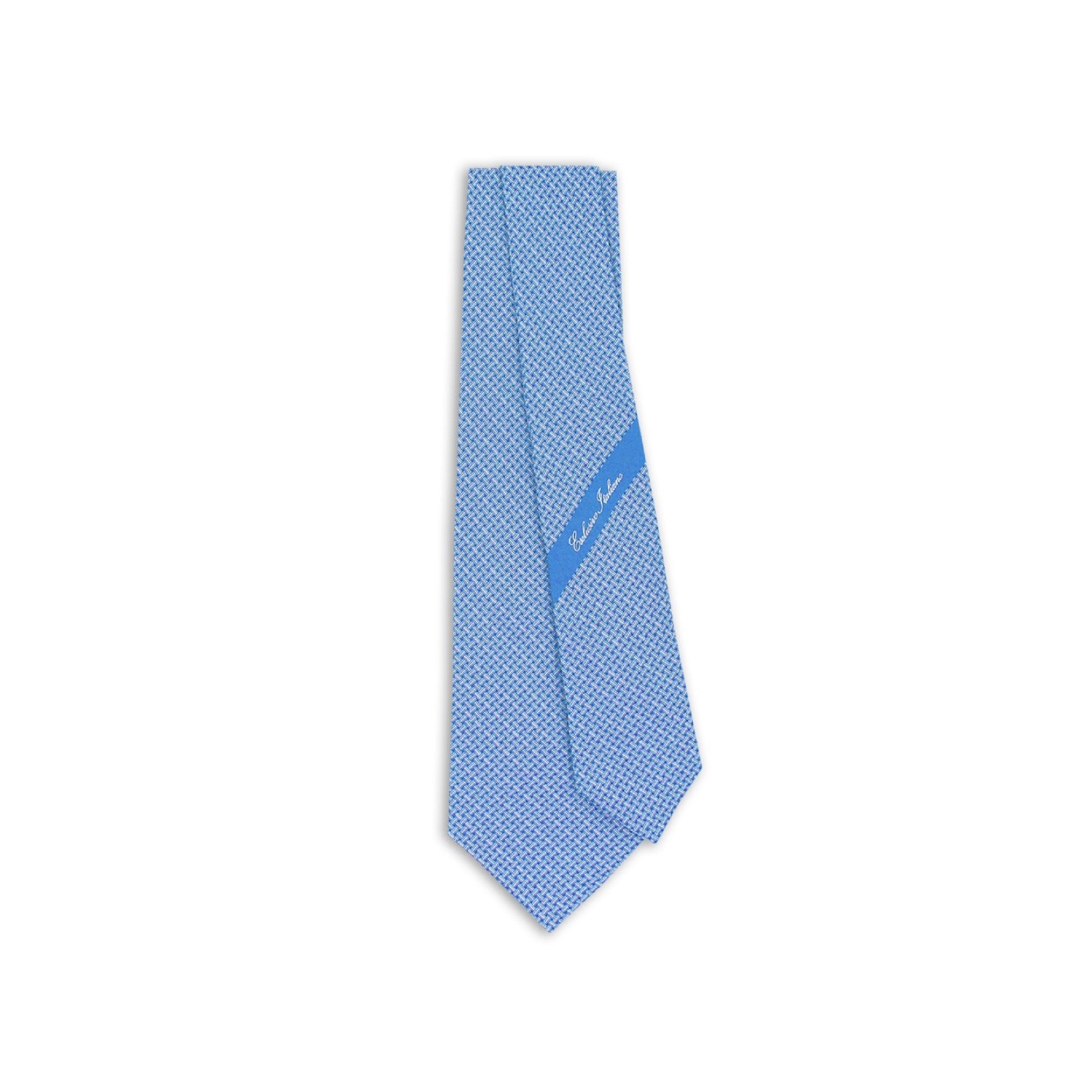Stylish Seven-Fold Ties for Men - 100% Silk and Printed Twill Macerata Light Blue - Personalize Your Style with Luxury