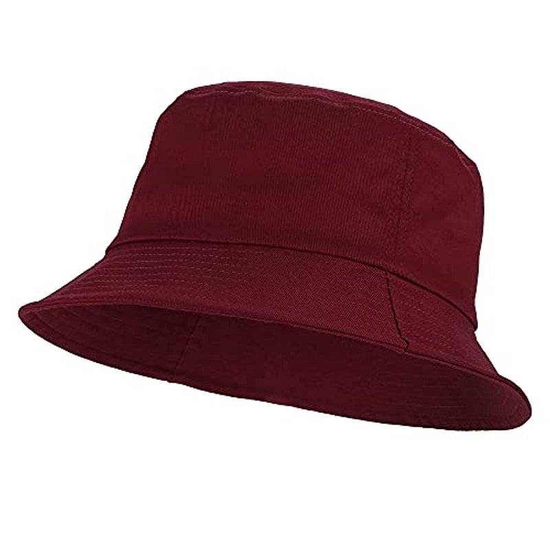 Wholesale Unisex Custom Embroidery Logo Cotton Travel Solid Outdoor Flat Top Wide Brim Kids Fisherman Bucket Hat