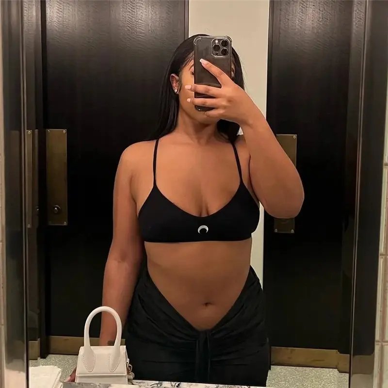 women's clothing Summer tube top cropped lace-up beauty back sexy moon hot printed pattern top women