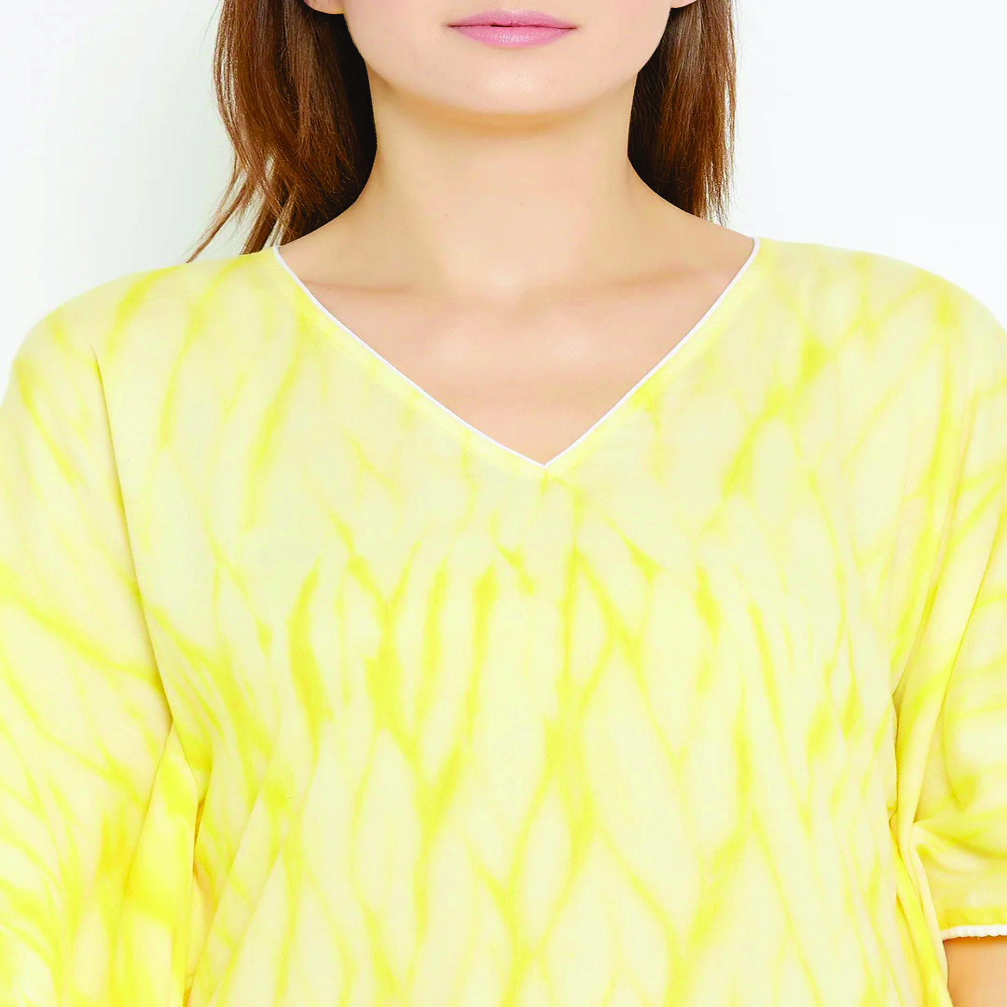 Custom 100% Cotton Maxi Length Shibori Handwoven Tie-Dye Kaftan Comfort Fit Yellow Traditional Muslim Clothing & Accessory