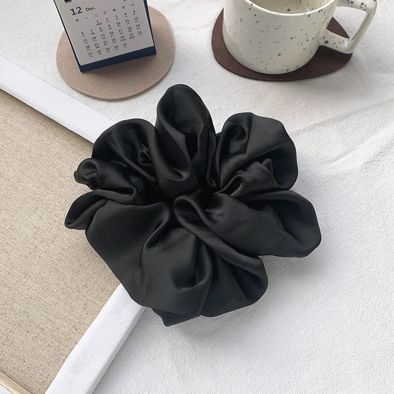 Wholesale 18cm Oversized Elastic Hair Holder Tie Band Muslim Malaysia Hijab Hair Extension Solid Big Size Satin Silk Scrunchies