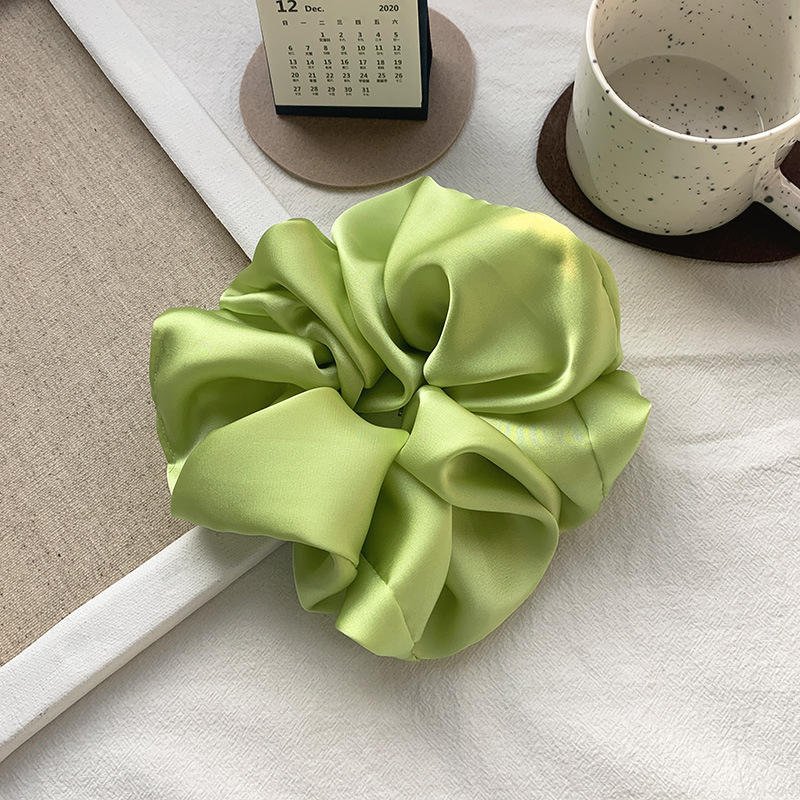 Wholesale 18cm Oversized Elastic Hair Holder Tie Band Muslim Malaysia Hijab Hair Extension Solid Big Size Satin Silk Scrunchies