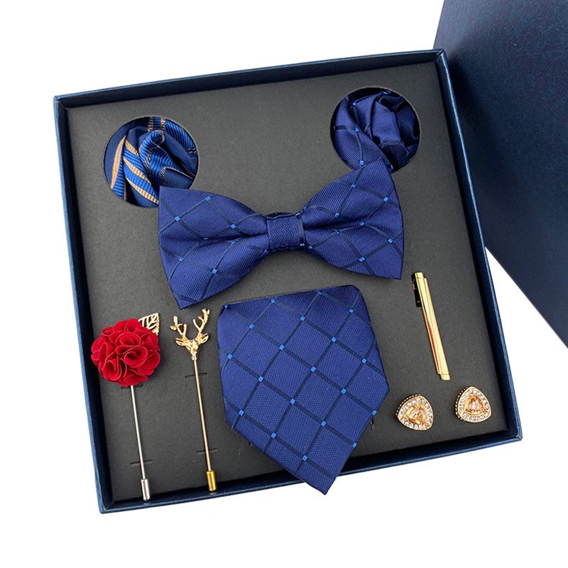 2024 Hot selling products dark color microfiber paisley christmas gift set men tie gift set