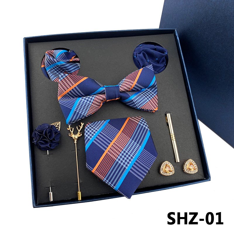 2024 Hot selling products dark color microfiber paisley christmas gift set men tie gift set