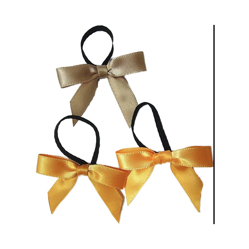 Adjustable Pre-Tied Satin Ribbon Bow Tie with Elastic Loop Custom Logo Printed