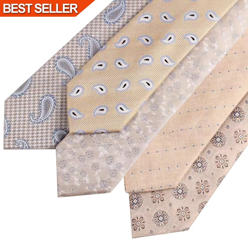 Custom Logo Men's 100% Silk Tie Wholesale Width 8 cm Jacquard Woven Necktie for men silk ties