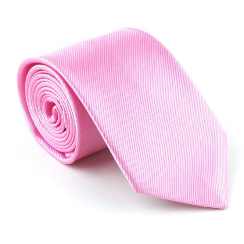 Hot Sale Custom Men's Microfiber Necktie Solid Color Thin Stripe Polyester for Wedding Parties