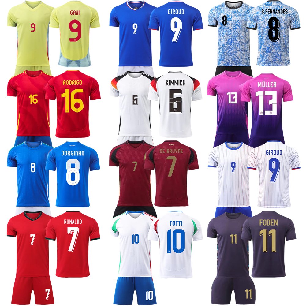 High Quality euro 2024 and copa America croatia Spain soccer Football Jersey set Germany national team football Jersey kits