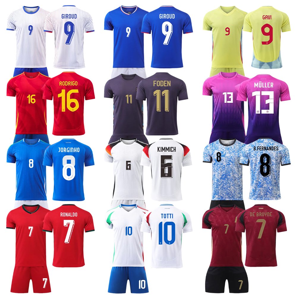 High Quality euro 2024 and copa America croatia Spain soccer Football Jersey set Germany national team football Jersey kits