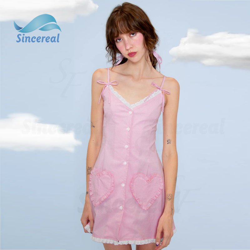 OEM new women's summer sleeveless tie corset pleated square neckline casual home ladies dress summer hot sale pink mini dress