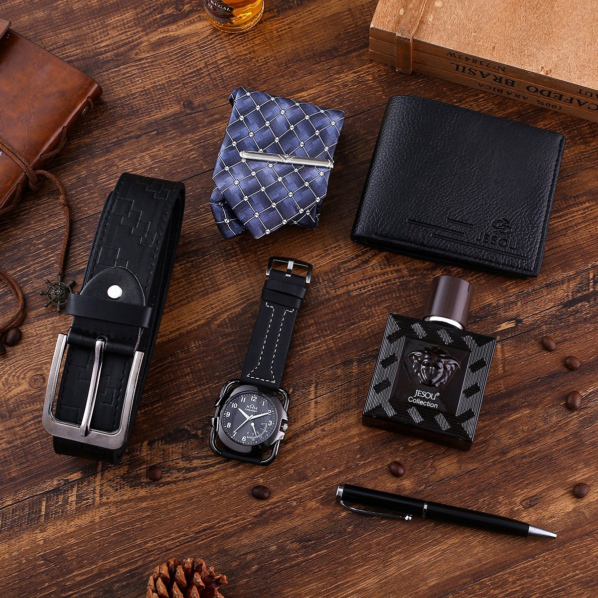 2024 Best Selling Promotional Gift Set Belt+wallet+tie+perfume+cufflinks+belt Quartz Watch+pen