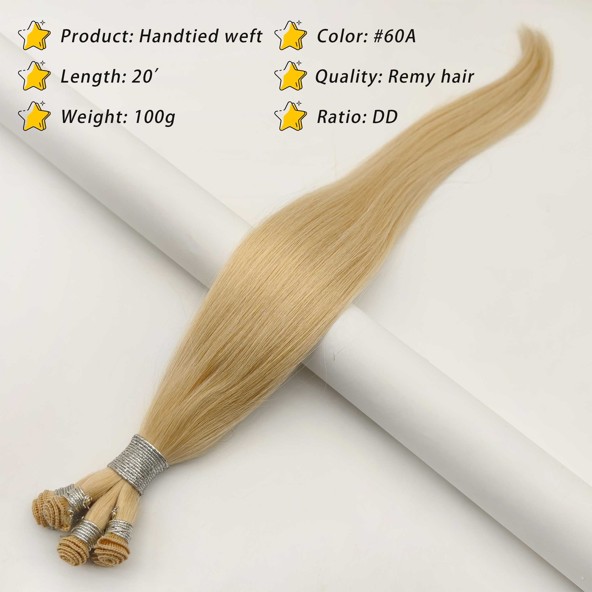 Factory Wholesale Super Double Drawn Unprocessed Virgin Cuticle Aligned Russian Hair Ready To Ship Hand Tied Weft Hair Extension