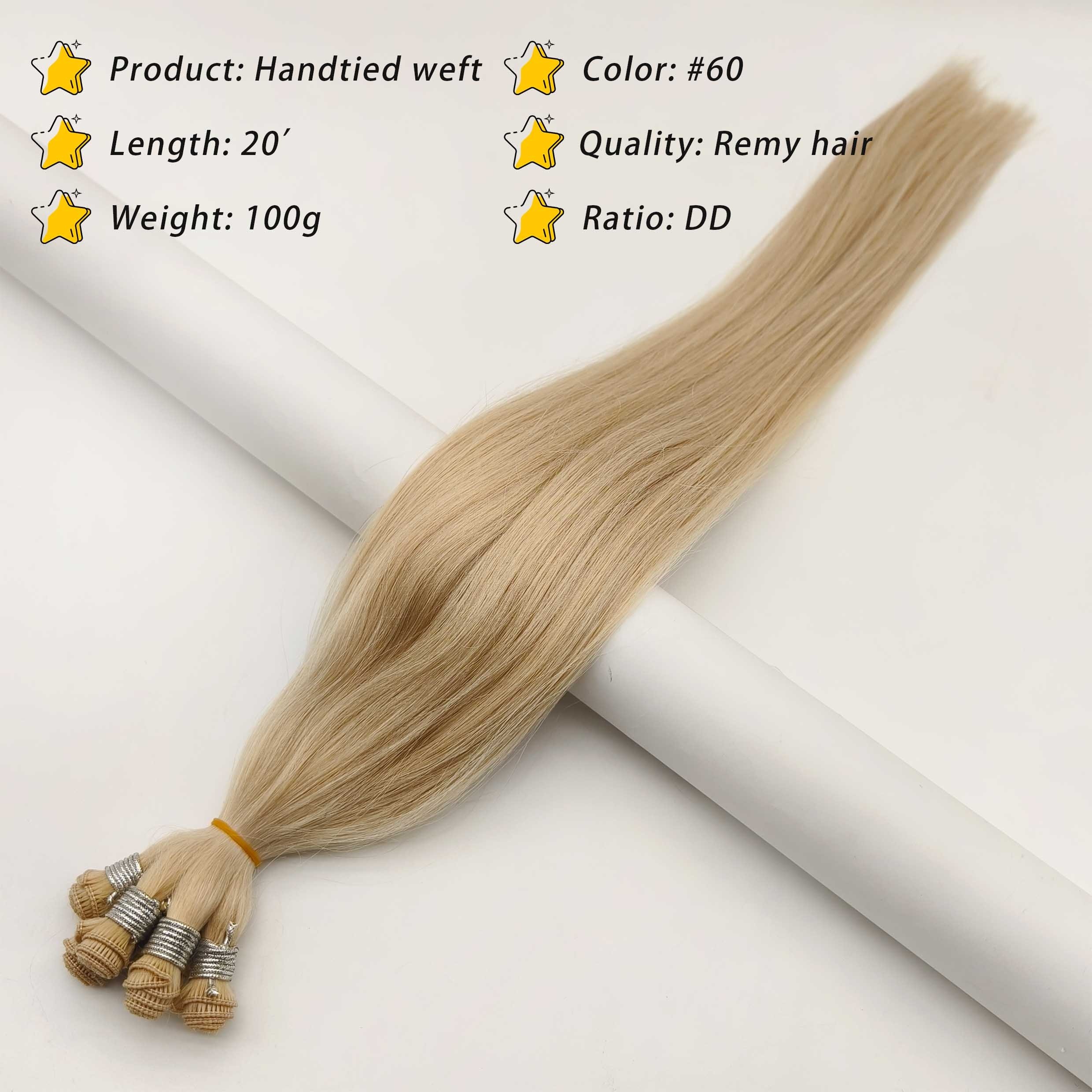 Factory Wholesale Super Double Drawn Unprocessed Virgin Cuticle Aligned Russian Hair Ready To Ship Hand Tied Weft Hair Extension