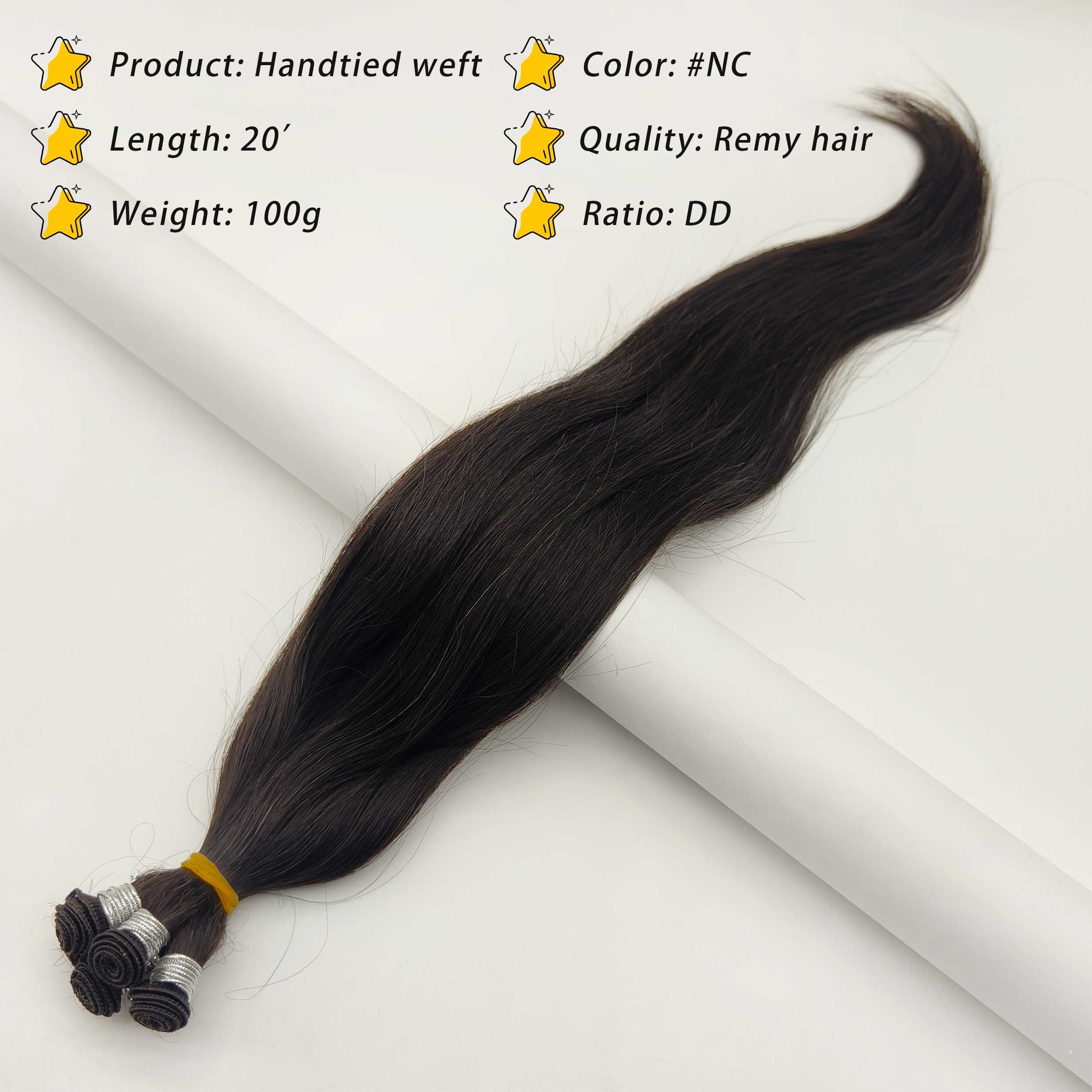 Factory Wholesale Super Double Drawn Unprocessed Virgin Cuticle Aligned Russian Hair Ready To Ship Hand Tied Weft Hair Extension