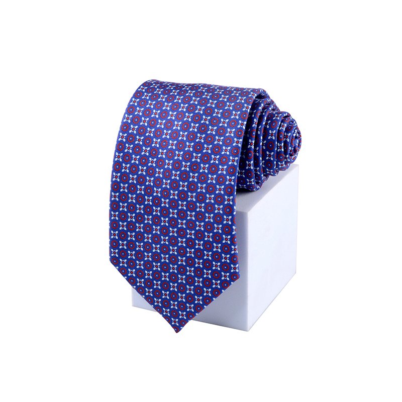 New Styles Cheap Necktie Wholesale Low MOQ High Quality Circle Pattern 100% Silk Printed Neckties For Men Customized