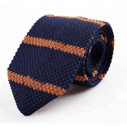newest design fashion stripe plain color mens knit slim polyester knitted skinny neck tie neckties for men