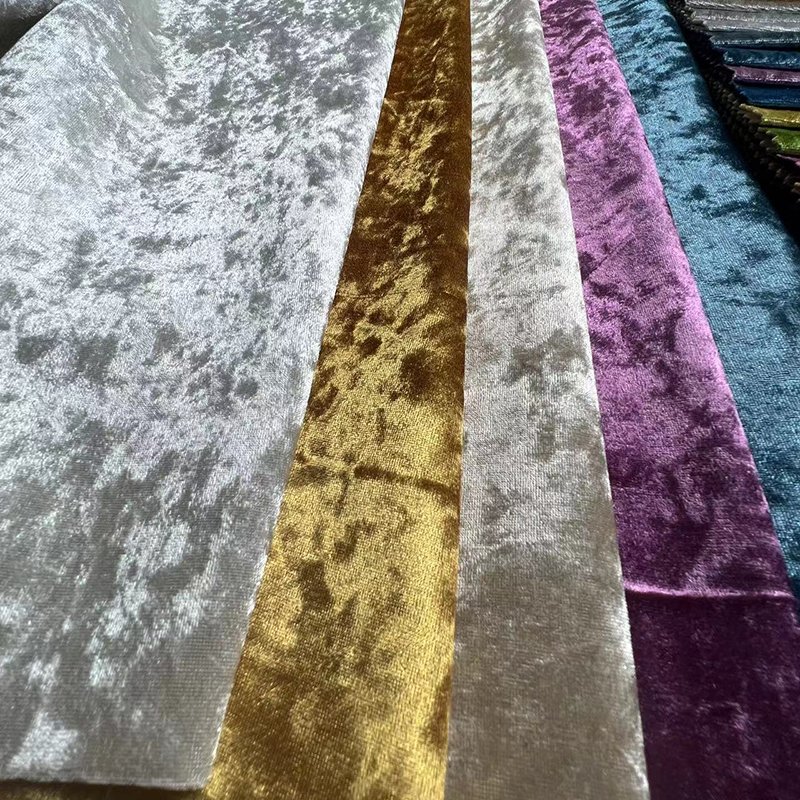 Low Moq Factory Direct Sales Ice Flower Italian Velvet Soft Bag Background Wall Sofa Interior Fabric