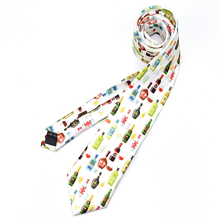 Customized Logo Printing Men Party Shark Necktie Funny Novelty Party Ties For Wedding Birthday