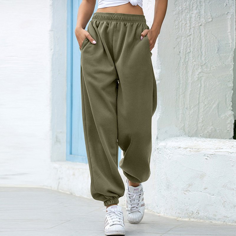 High Waist Women's Soft Jogger Pants Drawstring Pockets - jogger ladies pants Gym yoga King lightweight fleece cotton
