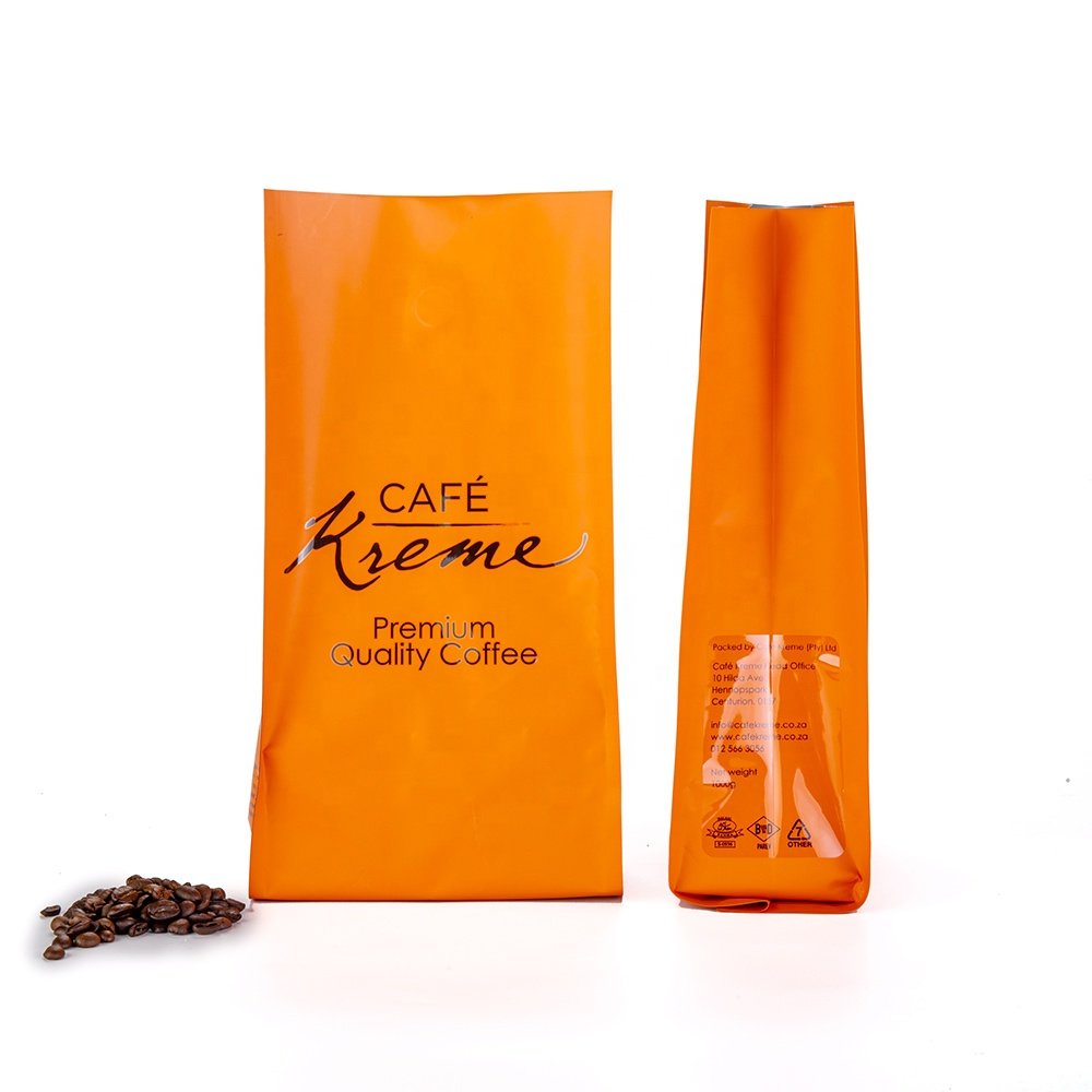 Custom printed personalised recyclable white resealable tin tie side gusset coffee packaging bags with valve