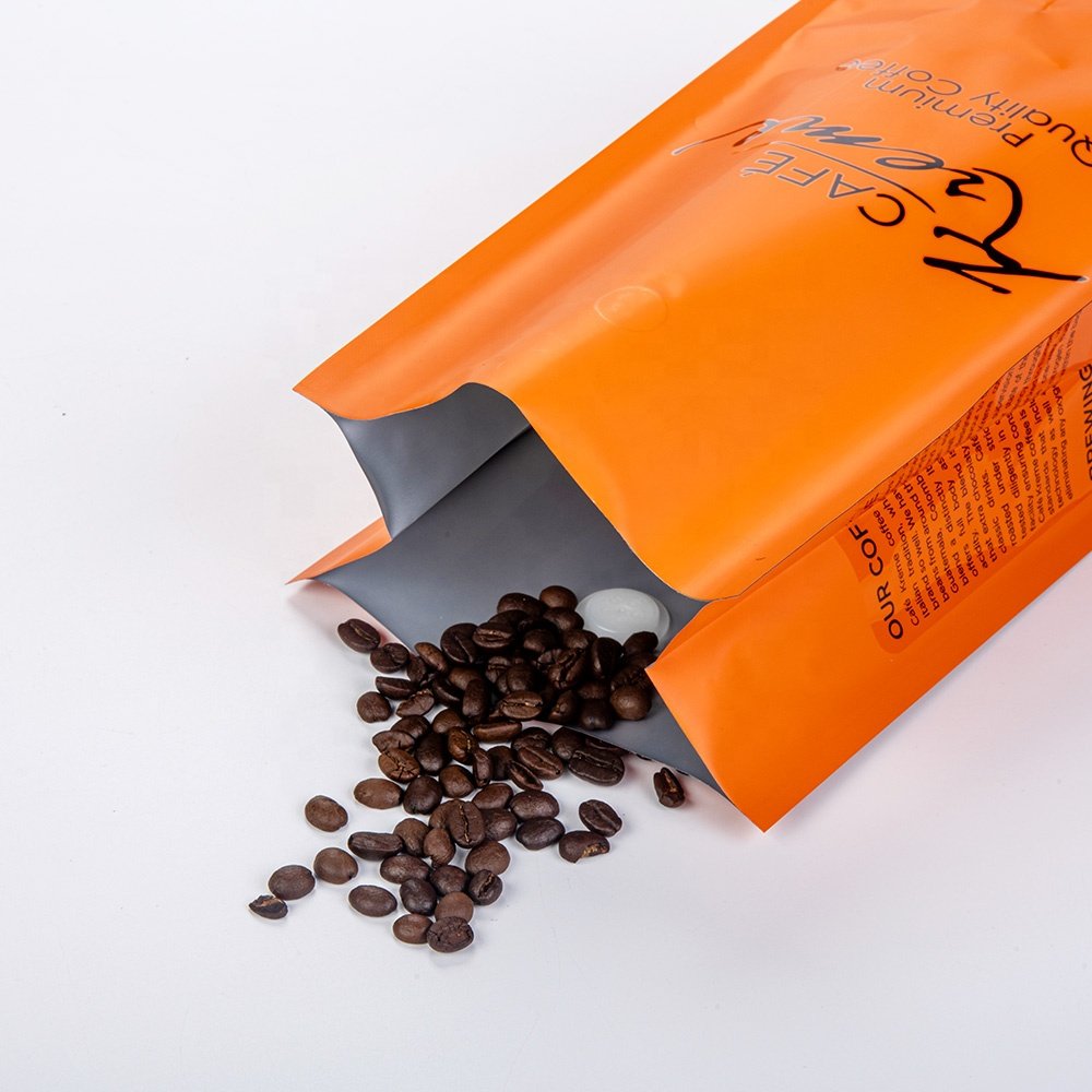 Custom printed personalised recyclable white resealable tin tie side gusset coffee packaging bags with valve